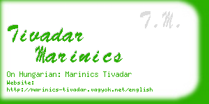 tivadar marinics business card